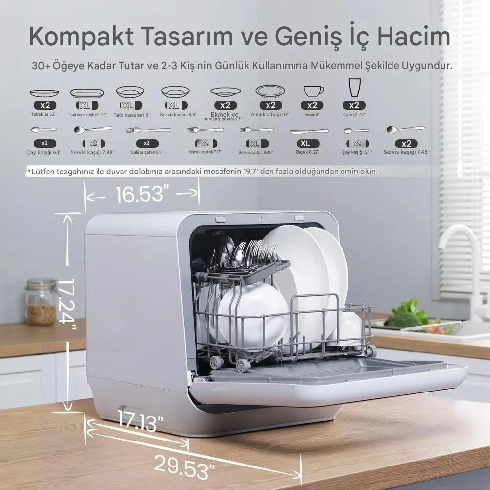 Taşınabilir Bulaşık Makinesi 6 Program 5L 88°C